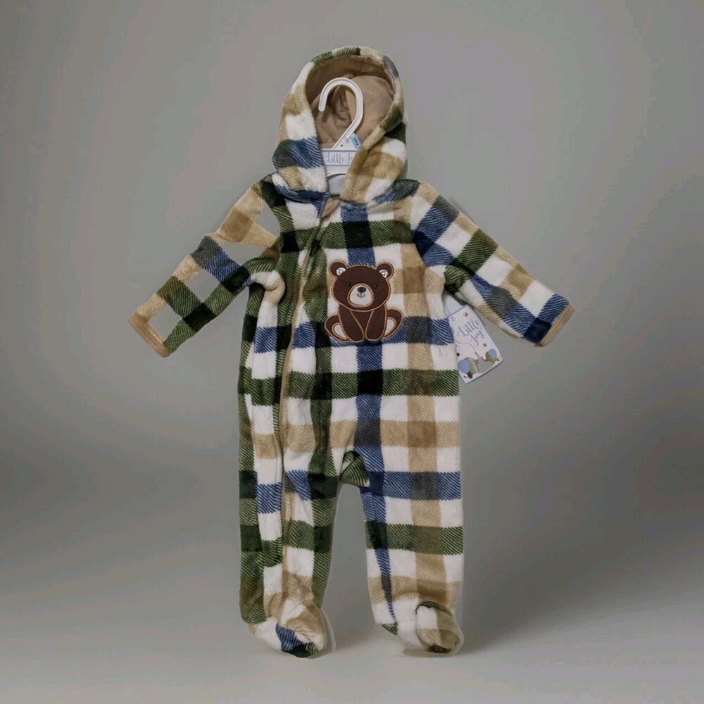 Little Joy Bear Fleece Winter Snowsuit Bunting Baby Boy 3 6 Months New
